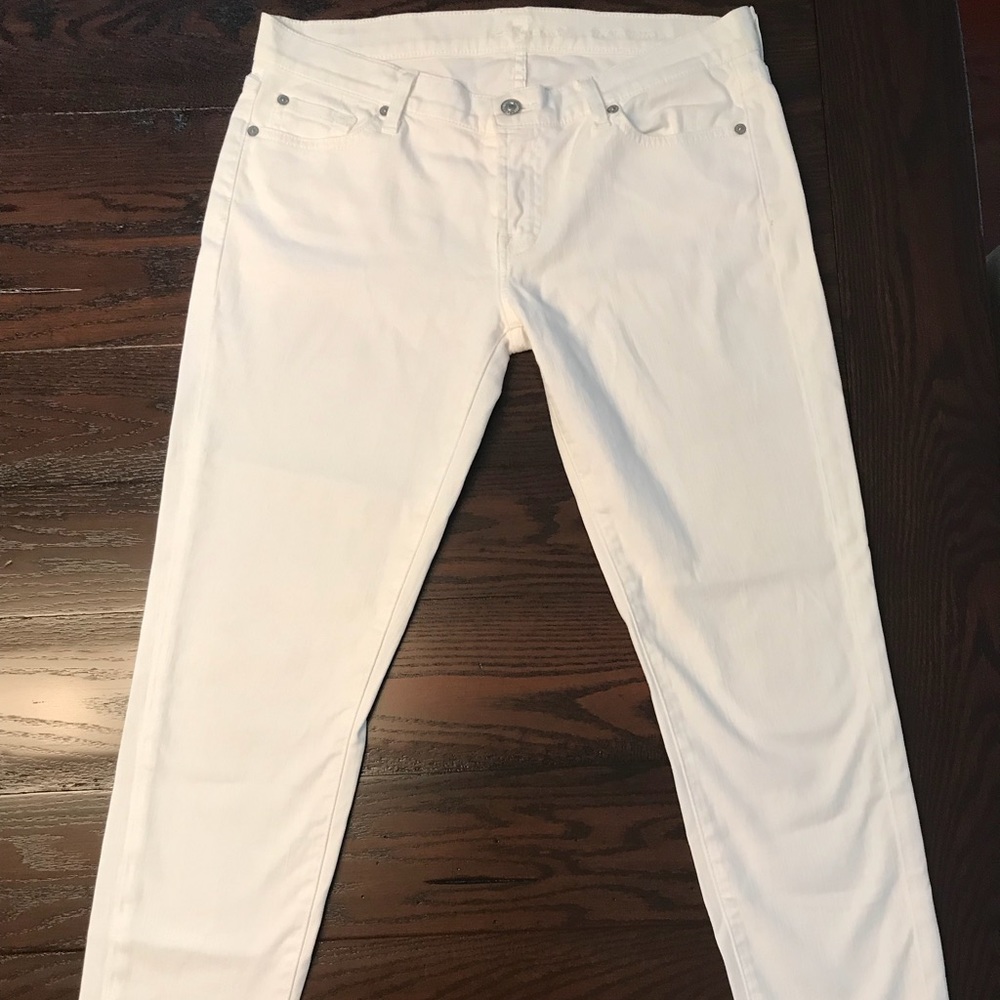 7 for all mankind white jeans